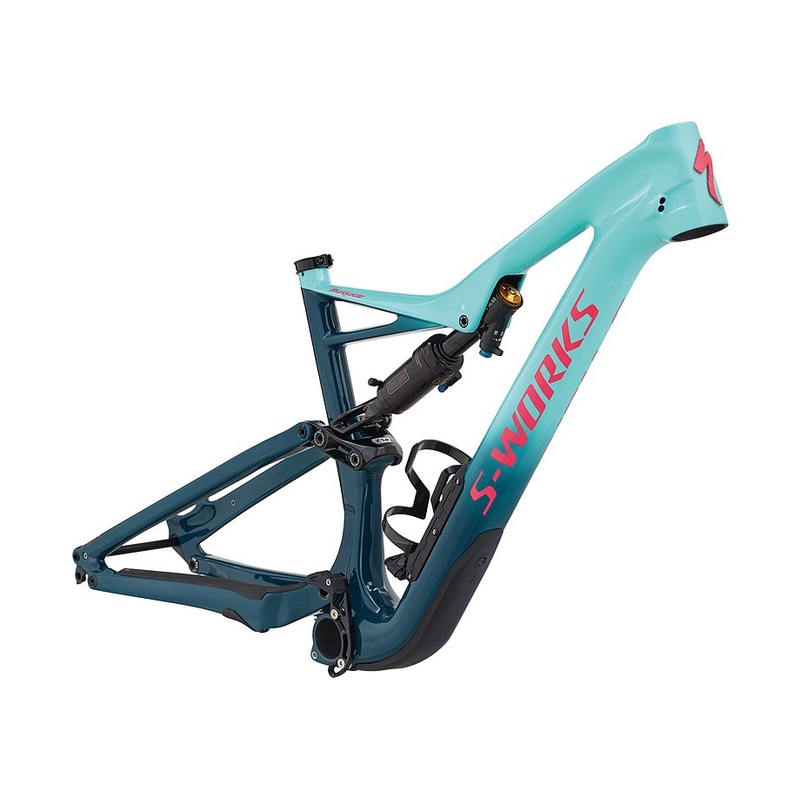 Specialized S-Works Stumpjumper fsr carbon 27.5 frm heritage gloss light turquoise / tropical teal / acid pink clean s