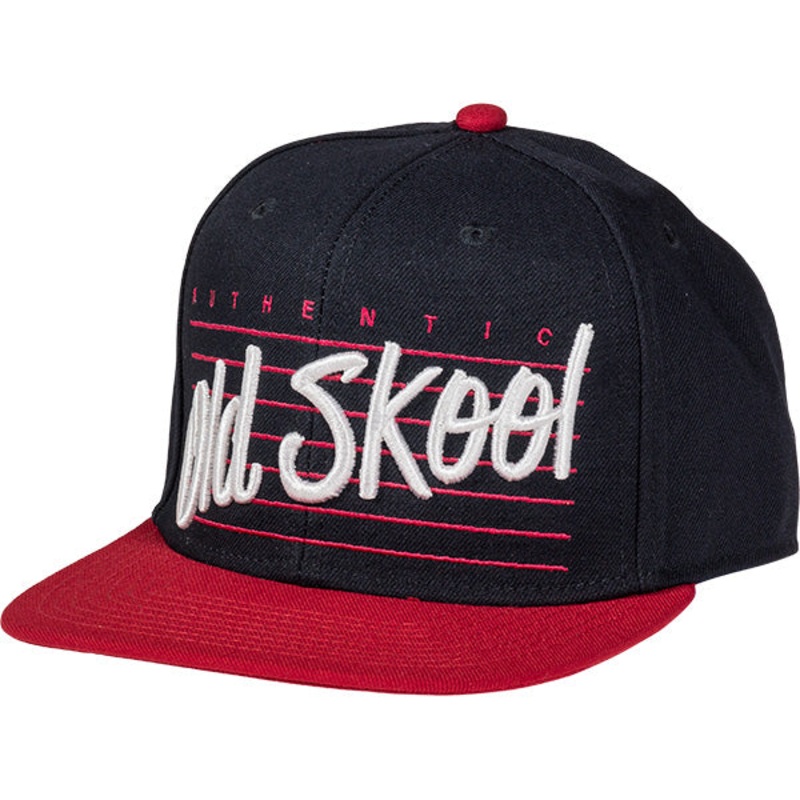 Vans Old School Snapback Adjustable Hat-Black/Red