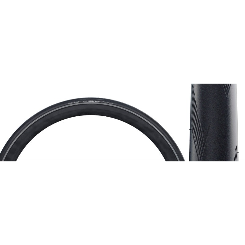 Schwalbe One Plus Tire – 700 x 28 Clincher Wire BLK/Reflective Performance Line SmartGuard Addix