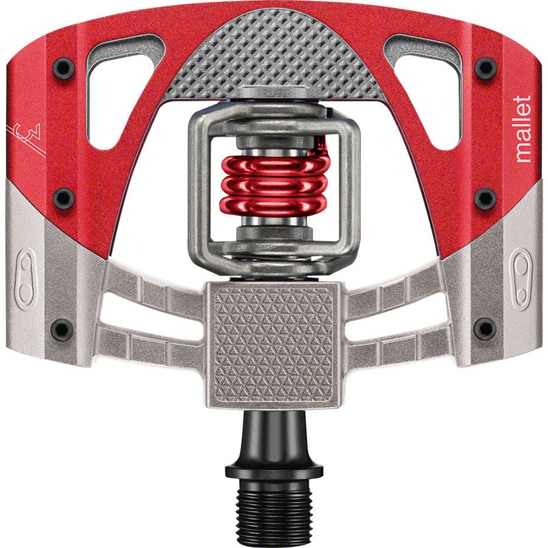 Crankbrothers Mallet 3 Pedals – Dual Sided Clipless Platform Aluminum 9/16″ Raw /Red