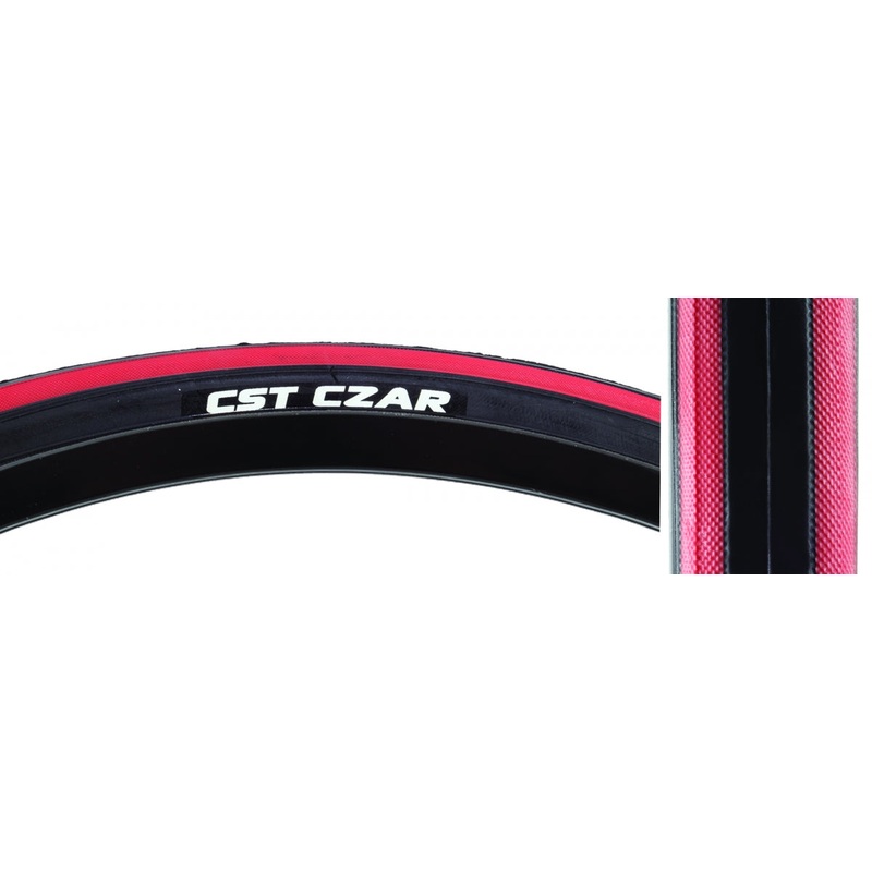 Tire Cstp Czar 700X25 Black/Rd 120Lb Wire