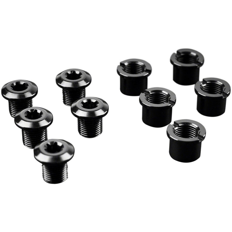 absoluteBLACK Chainring Bolt Set – Short Bolts and Nuts, Set of 5, Black
