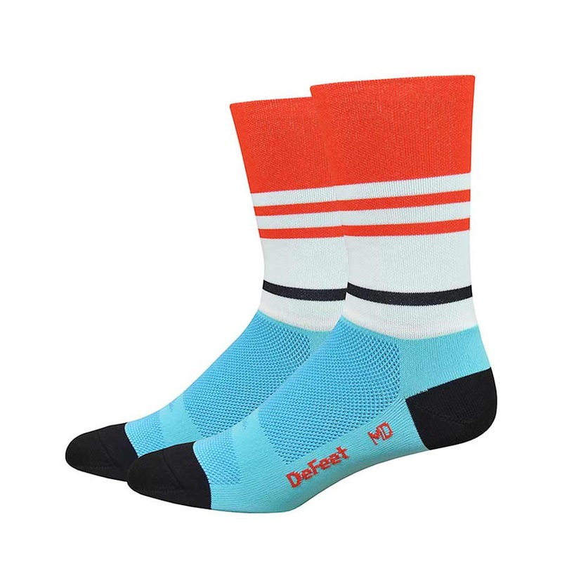 DeFeet Aireator 6″ Socks Light Blue/Poinciana XL Pair