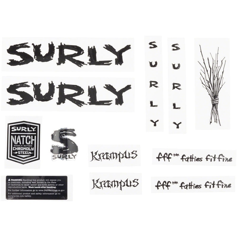 Surly Krampus Frame Decal Set – Black with Sticks