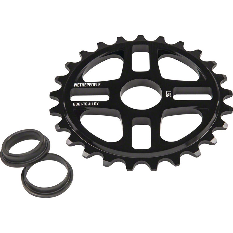 We The People 4Star Sprocket 25t BLK 23.8mm Spindle Hole With Adaptors 19mm 22mm