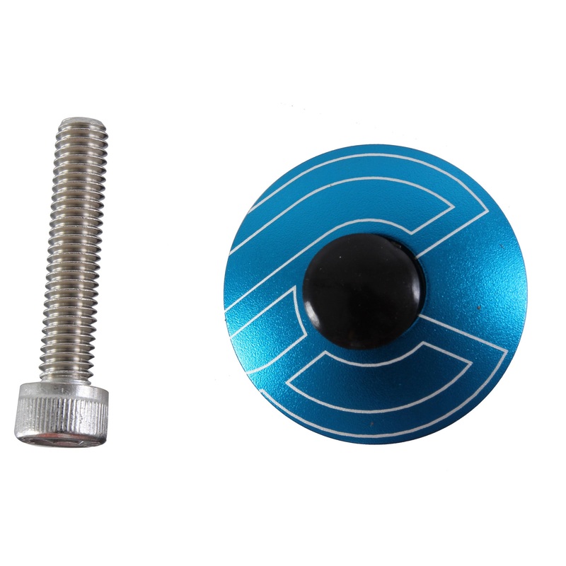 Cinelli Top Cap Kit Cinelli 1-1/8″ Alloy Steerers Blue