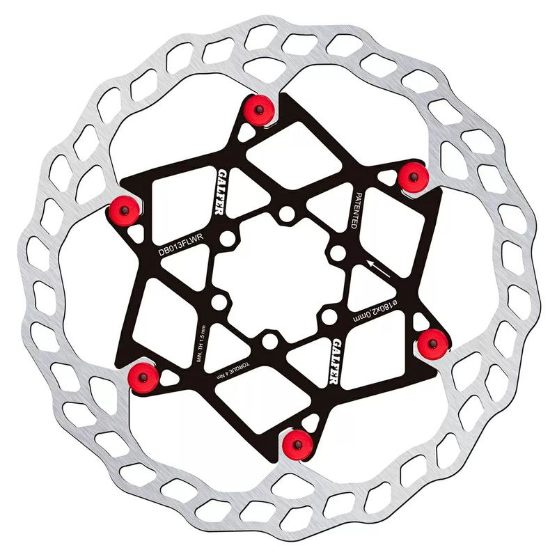 Galfer Floating Wave Disc Brake Rotor – 180mm x 2.0mm 6-Bolt Red