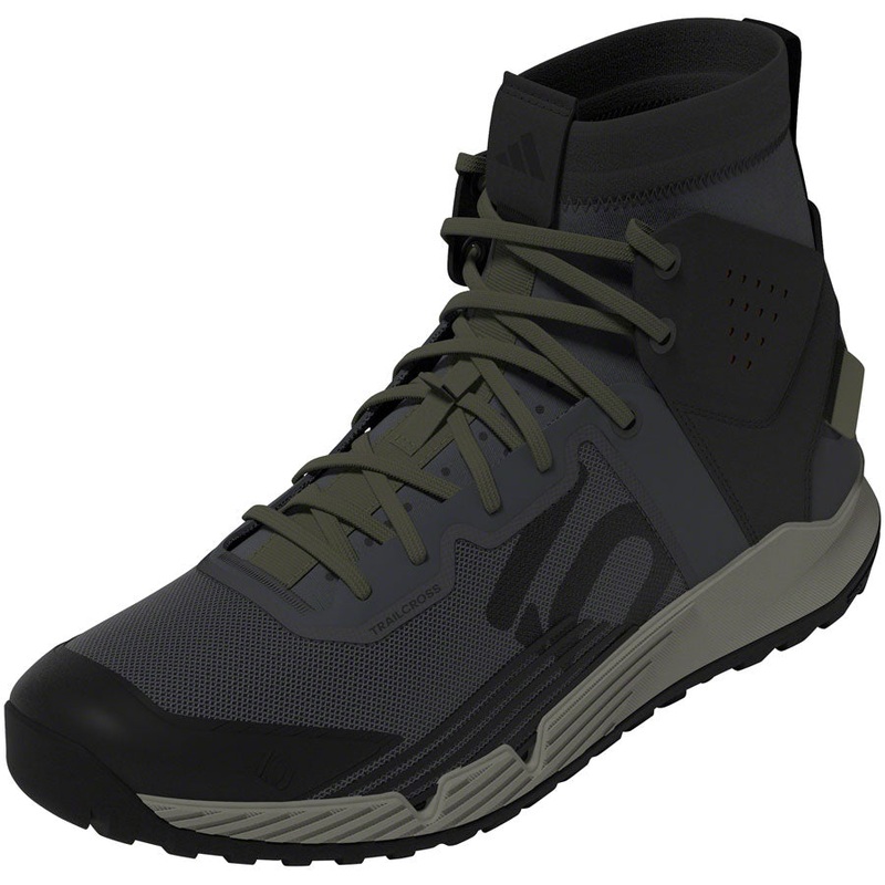 Five Ten Trailcross Mid Pro Flat Shoes – Mens Gray Six/Core BLK/Olive Strata 11.5