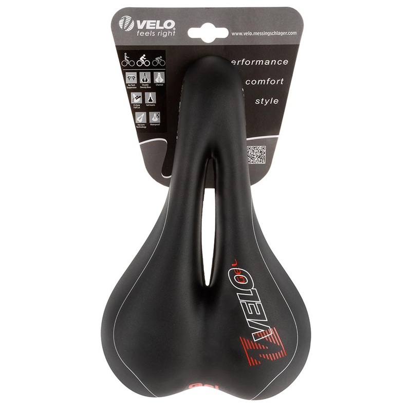 Bike Saddle Velo Plush Gel D2 267 x 168mm, 494g, Black