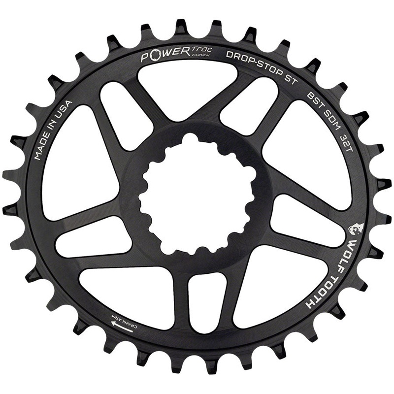 Wolf Tooth Elliptical Direct Mount Chainring – 32t SRAM Direct Mount For SRAM 3-Bolt Boost Cranks Requires Hyperglide+ Chain BLK