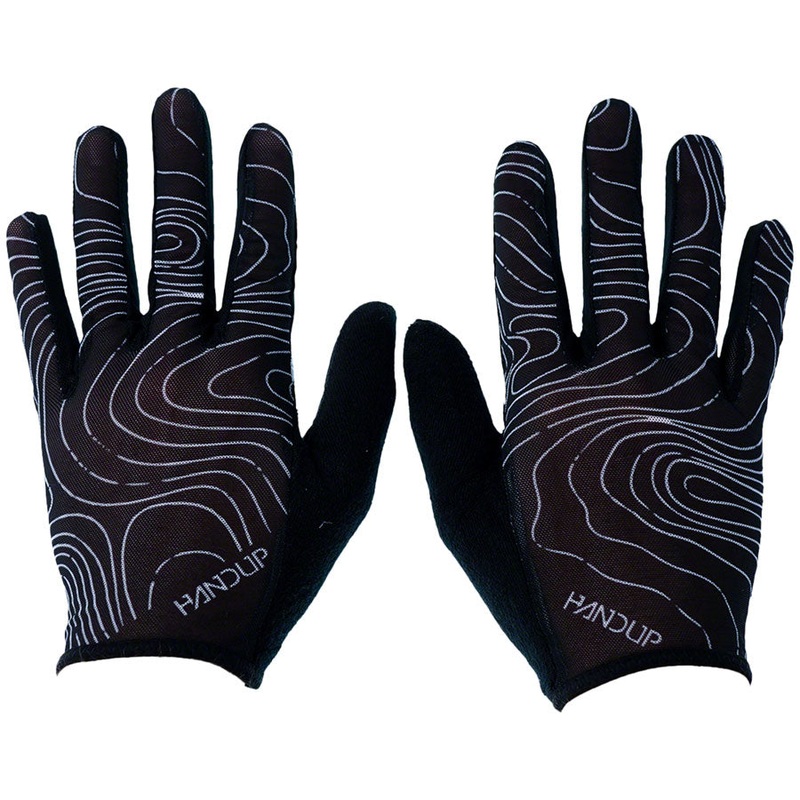 Handup Vented Gloves – Topo Map Black, Large