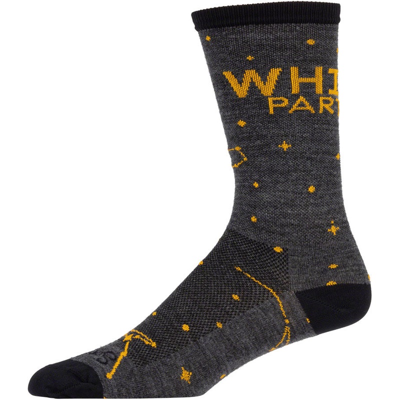 Whisky Stargazer Wool Sock – Charcoal, Yellow, Small/Medium
