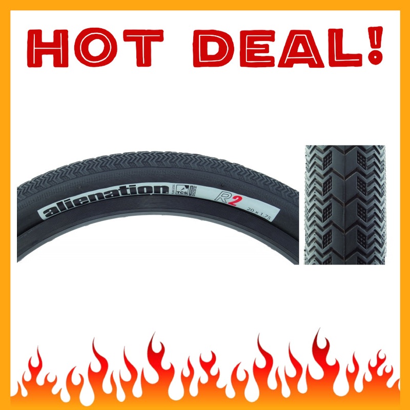 20×1.75 Alienation TCS R2 Folding Rear BMX Race Tire – 85psi – Black (G)