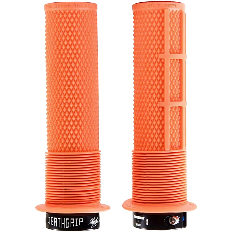DMR DeathGrip Flanged Grips – Thick Lock-On Orange