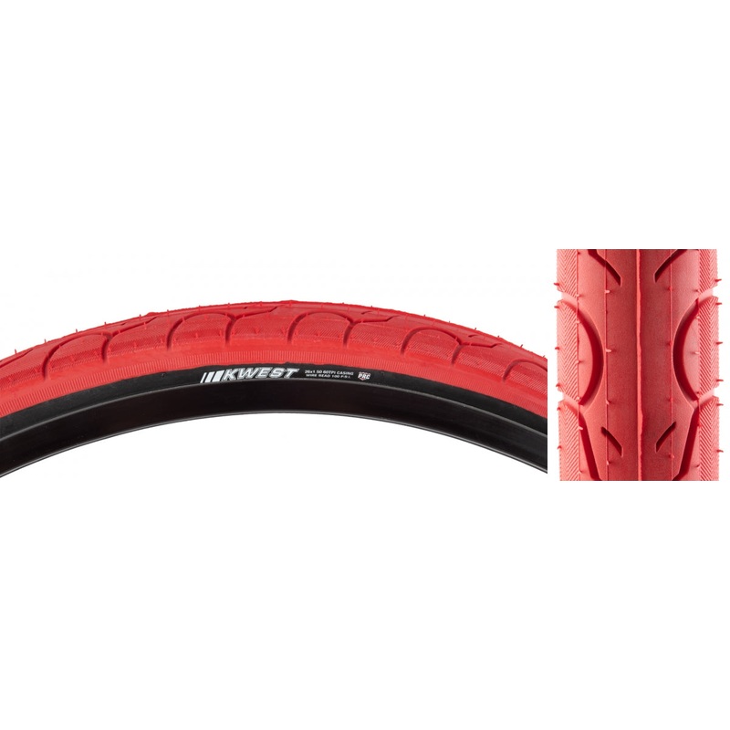 Kenda Kwest 26 x 1.5 Clincher Wire TPI 60 PSI 100 Red/Bsk BMX Bike Tire