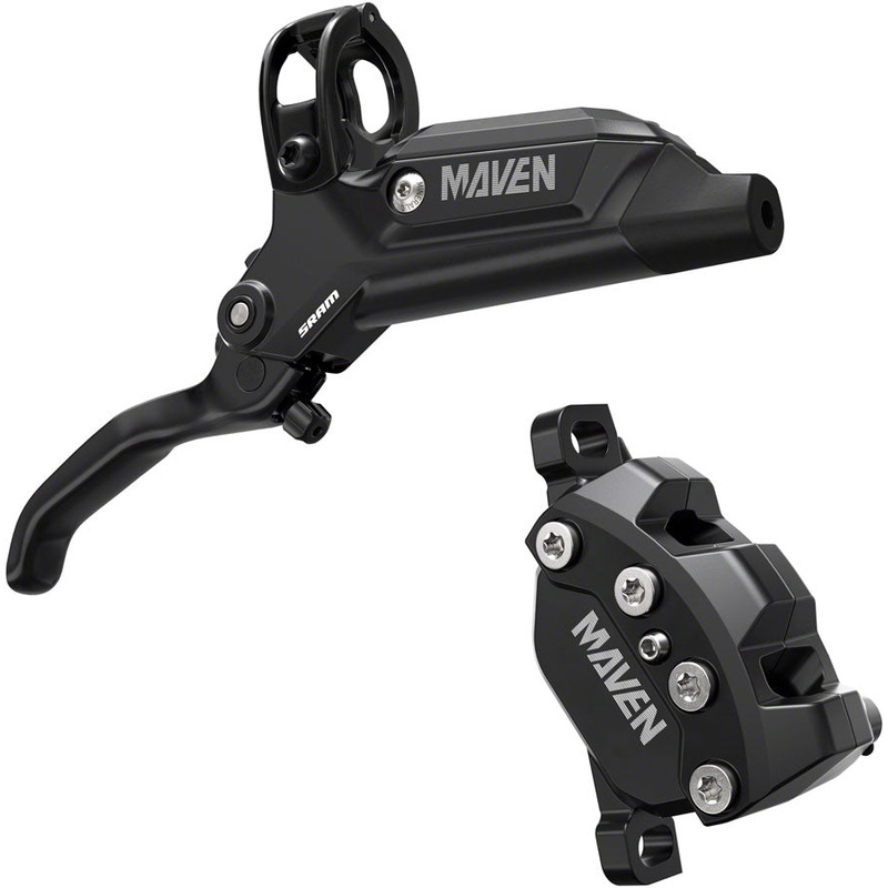 SRAM Maven Base Disc Brake and Lever – Front, 950mm Hose, Post Mount, 4-Piston, Aluminum Lever, SS Hardware, Diffusion