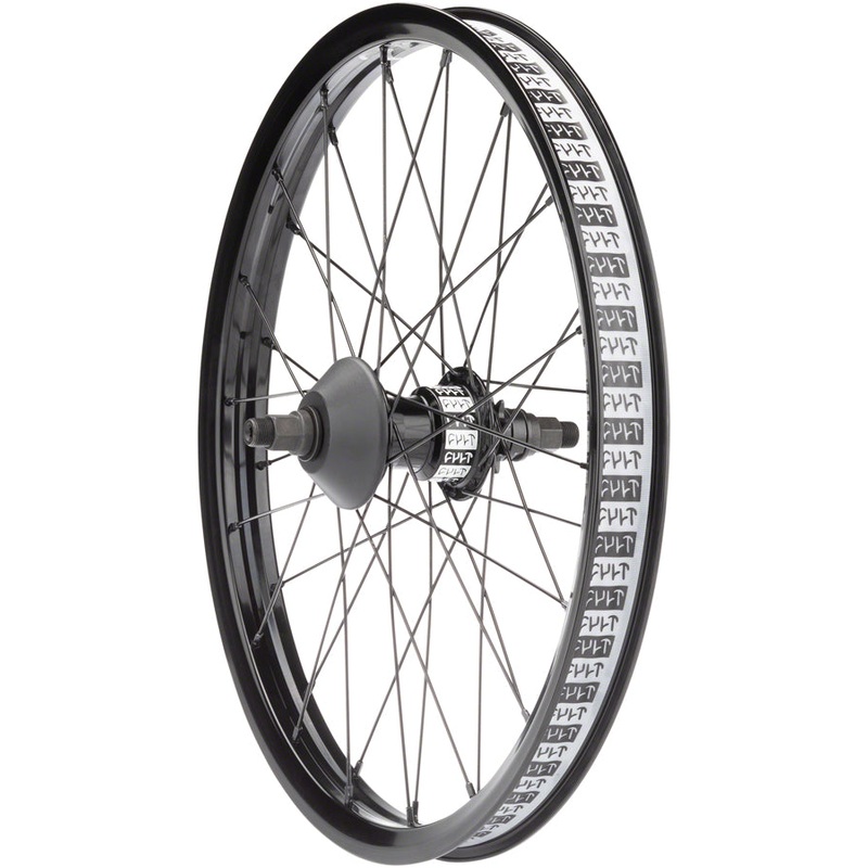 Cult Crew V2 Rear Wheel – 20″, 14 x 110mm. Rim Brake, LHD, Freecoaster, Black, Clincher
