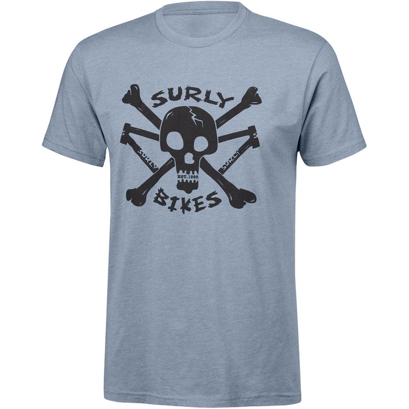 Surly Skullet Short Sleeve T-Shirt – Unisex Slate Blue Large