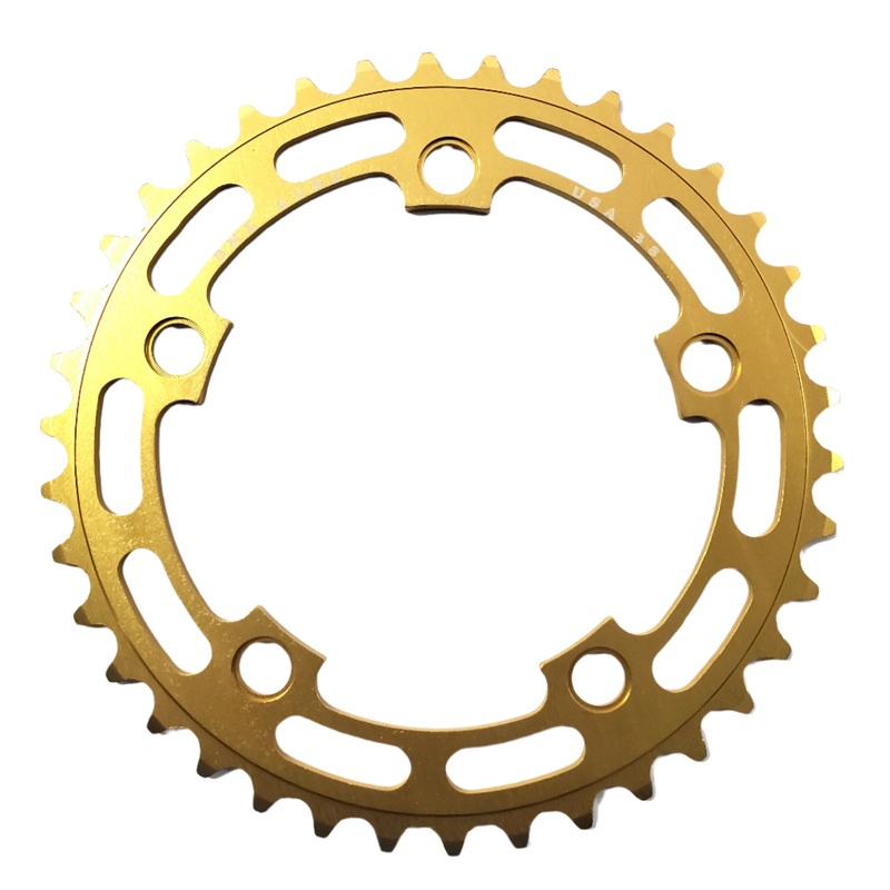 BMXGuru 38t BMX Chainring – Gold – 110mm 5-bolt – USA Made