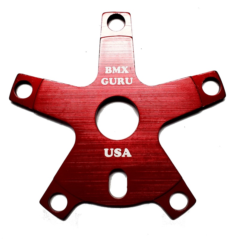 BMXGuru Aluminum BMX Flat-Top Spider – 110mm – Red – USA Made