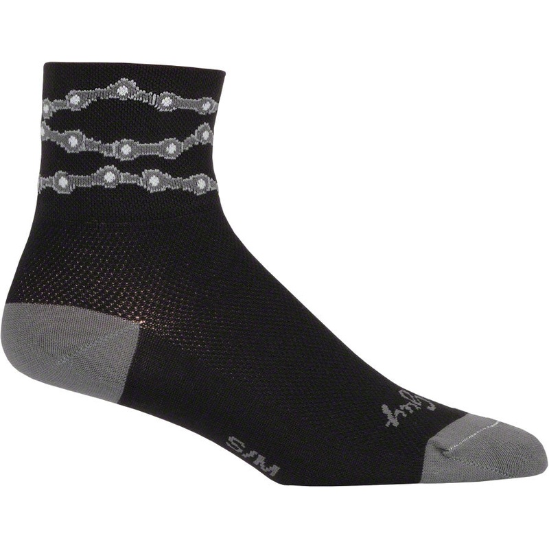 SockGuy Classic Chains Socks – 3″ Black Small/Medium