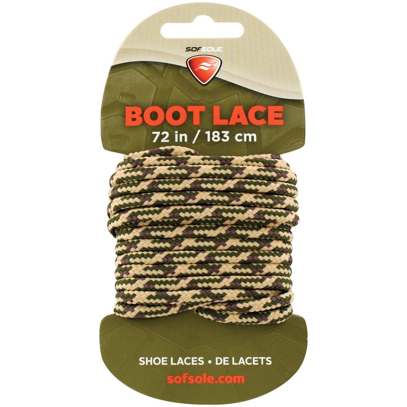 Sof Sole Boot Laces: Waxed Tan Camo 72″ – Premium Footwear Maintenance Solution