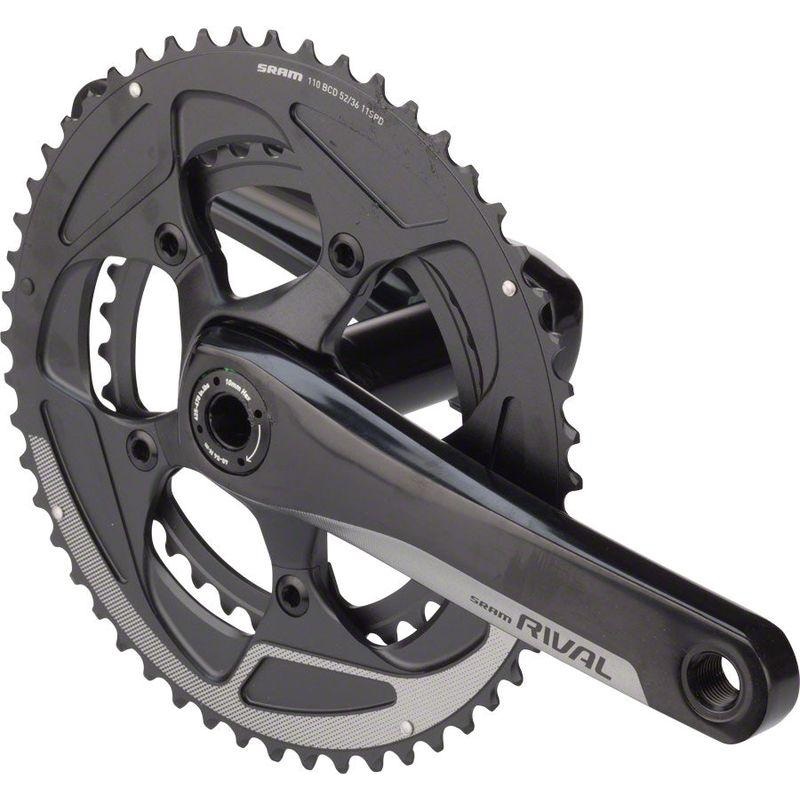 SRAM Rival 22 Crankset – 172.5mm 11-Speed 52/36t 110 BCD BB30/PF30 Spindle Interface Black