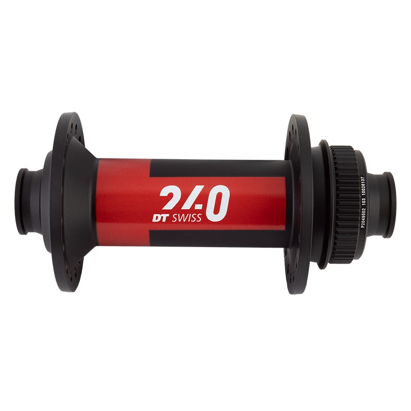 DT Swiss 240 Front Hub – 15 x 110mm Center-Lock Black/Red 32H