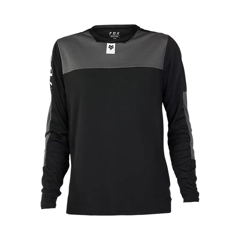 Fox Racing Defend Long Sleeve MTB Jersey – Foxhead – Black