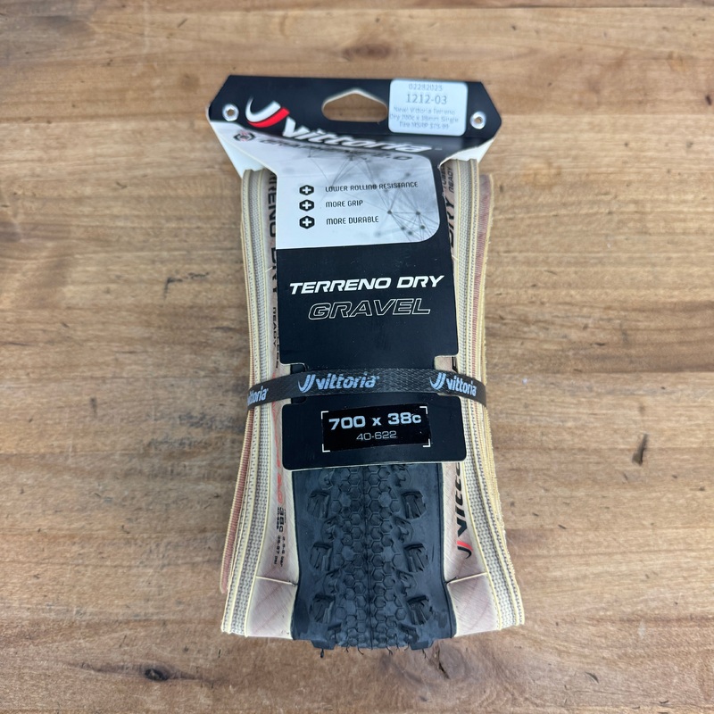 New! Vittoria Terreno Dry 700c x 38mm Tubeless Tan Wall Gravel Bike Single Tire