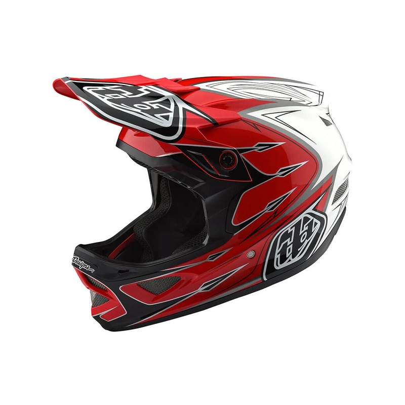 Troy Lee Designs D3 Composite Full Face Helmet – Corona Red-White – 2018