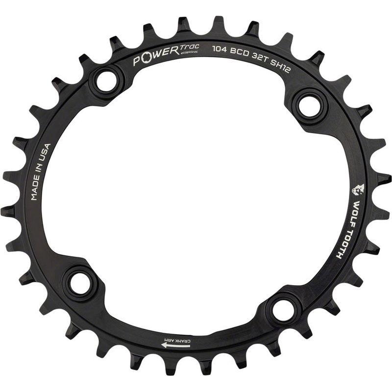Wolf Tooth Elliptical 104 BCD Chainring – 34t 104 BCD 4-Bolt Requires Shimano 12-Speed Hyperglide Chain Black