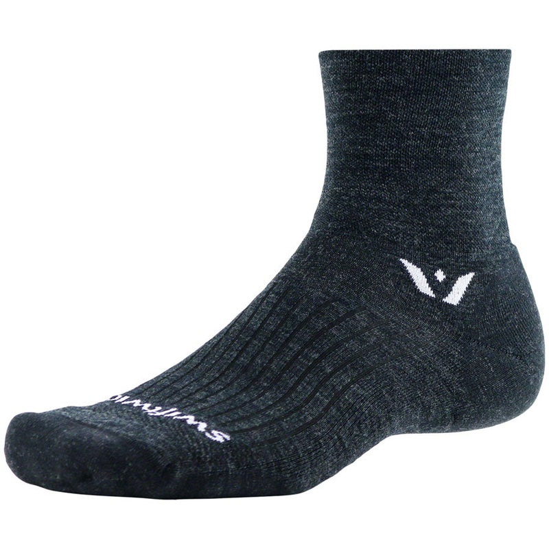 Swiftwick Pursuit Quarter Crew Socks – 4″ Coal Large