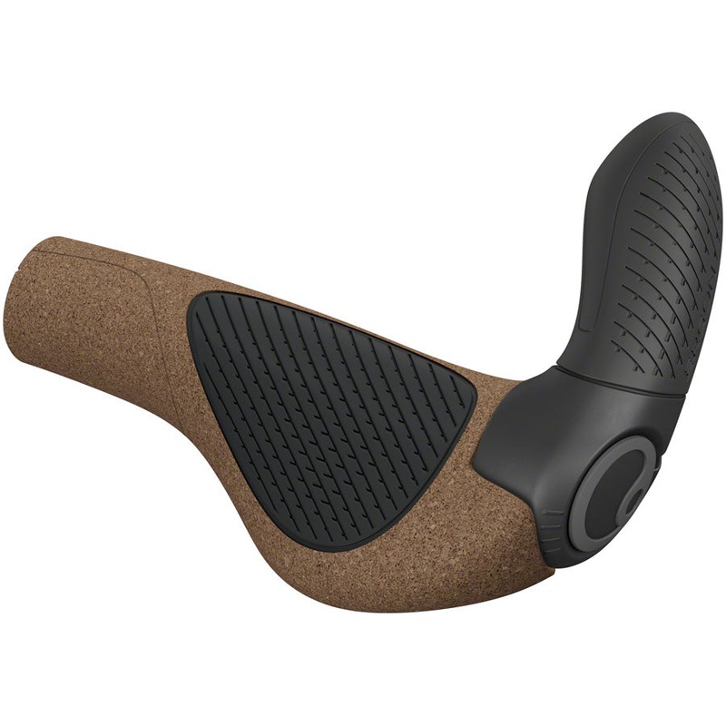 Ergon GP3 Evo BioKork Grips – Lock-On, Small, Black/Tan