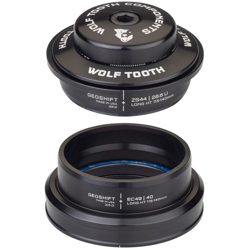 Wolf Tooth GeoShift Performance Angle Headset – 1 Deg Long ZS44/EC49 Black