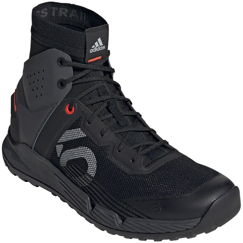 Five Ten Trailcross Mid Pro Flat Shoes – Mens Core BLK / Gray Two / Solar Red 7.5
