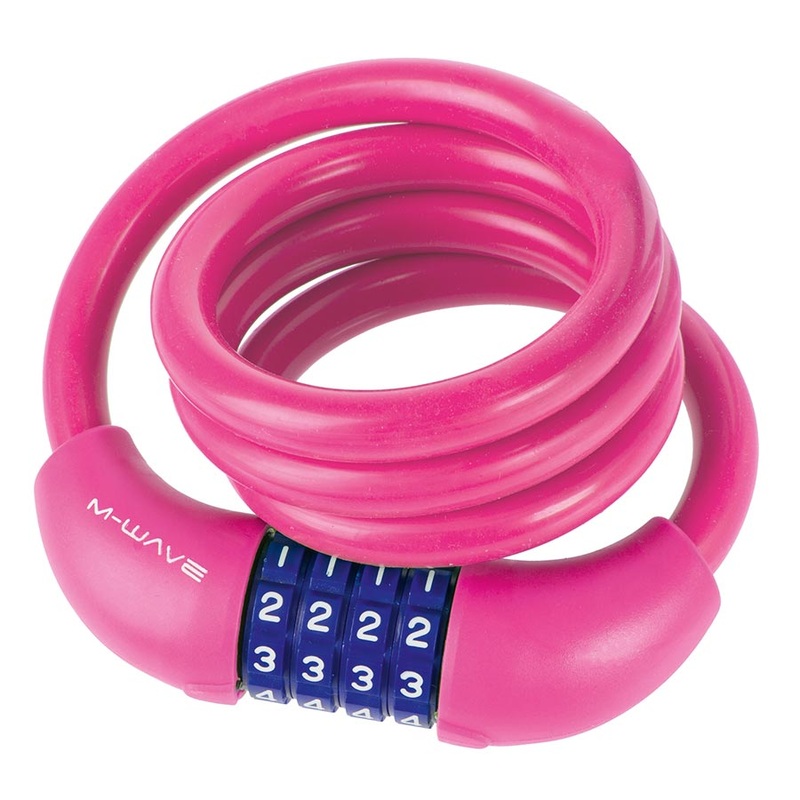 M-Wave DS 12.10 Cable lock Combination 12mm 12x1000mm Pink
