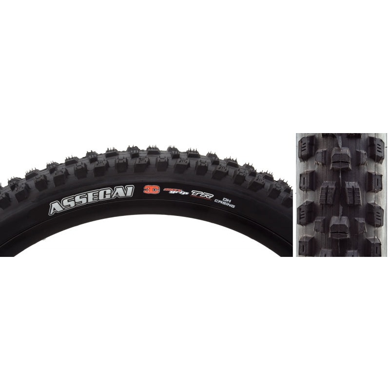 Maxxis Assegai Tire – 29 x 2.5 Tubeless Folding BLK 3C MaxxGrip DH Wide Trail *OE Packaging*