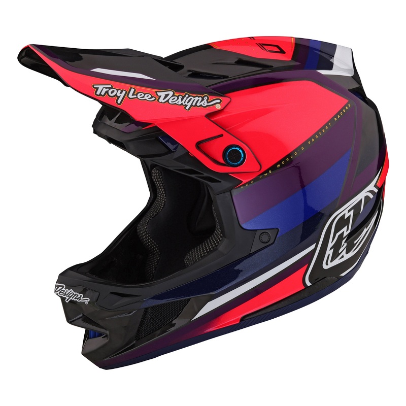Troy Lee Designs D4 Carbon Full Face Helmet with MIPS – Reverb – Pink-Purple – 2023