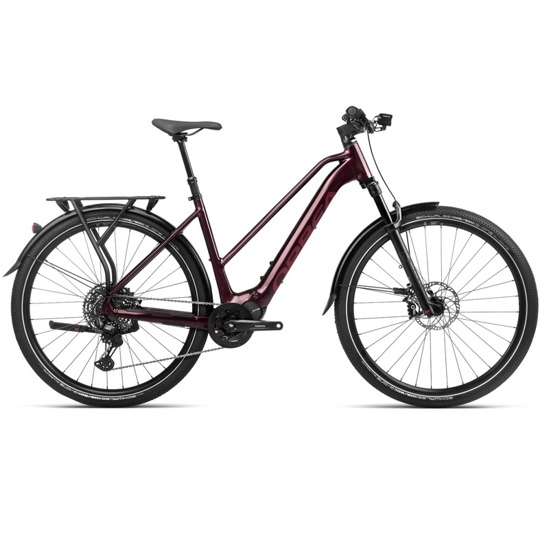 2024 Orbea KEMEN MID 10 Trekking Urban E-Bikes – Small, Metallic Burgundy Red (Gloss Matte)