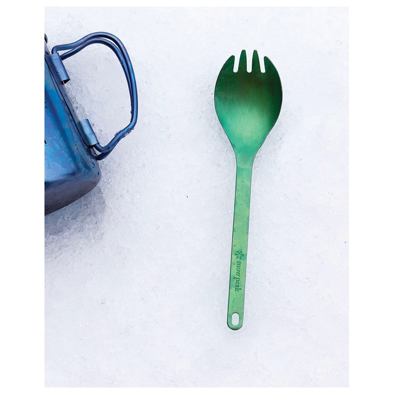 Snow Peak Titanium Spork – Green: Lightweight and Durable Utensil for Outdoor Dining