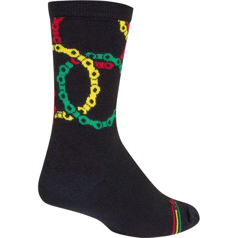 SockGuy Connected Crew Socks – 6 Black/Multi Large/X-Large
