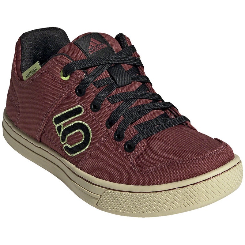 Five Ten Freerider Canvas Flat Shoes – Womens Quiet Crimson/Core BLK/Pulse Lime 8.5