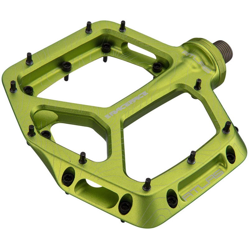 RaceFace Atlas Pedals – Platform, Aluminum, 9/16″, Green