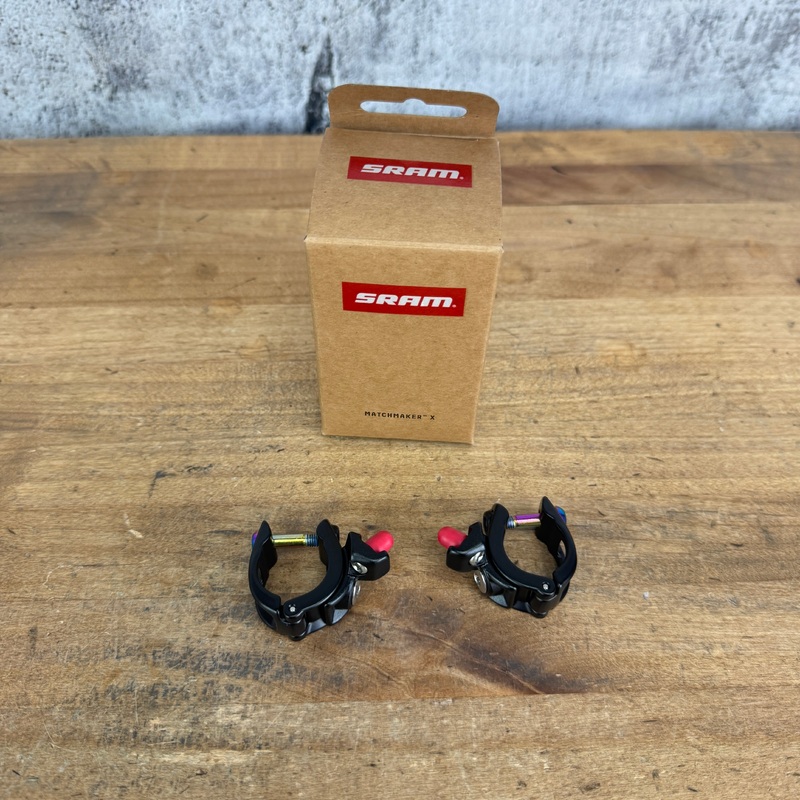New! SRAM MatchMaker X Clamp Pair Right & Left Rainbow MSRP $43