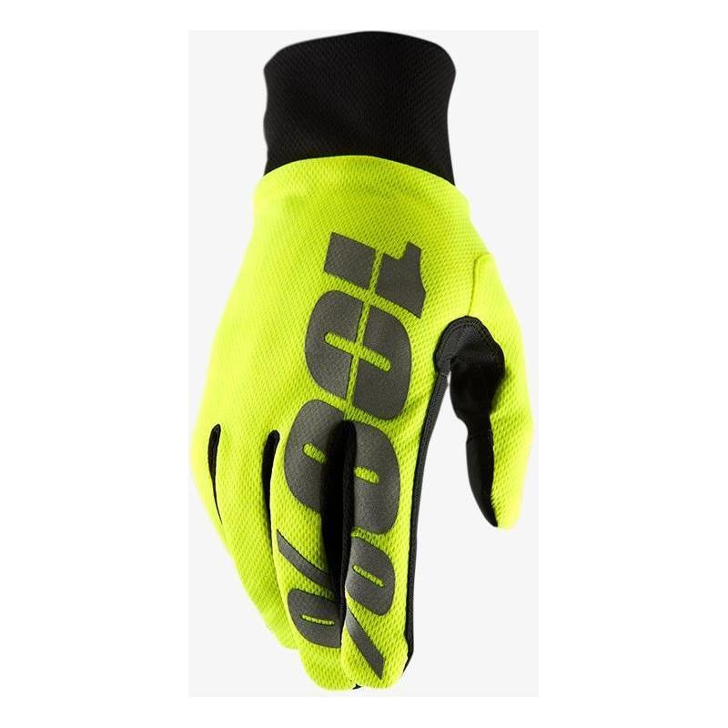 100% Hydromatic Gloves – Neon Yellow Full Finger Men’s Medium