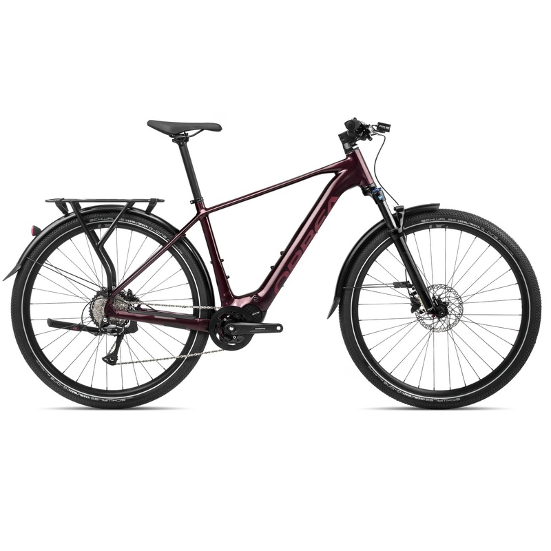 2024 Orbea KEMEN 40 Trekking Urban E-Bikes – X-Large, Metallic Burgundy Red (Gloss Matte)