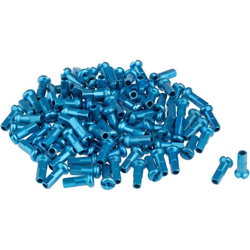 DT Swiss Standard Spoke Nipples – Aluminum, 2.0 x 12mm, Turquoise, Box of 100
