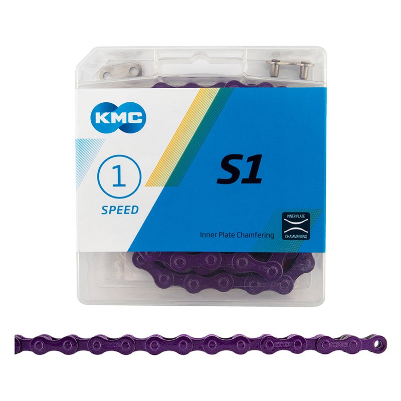 KMC S1 Chain – Single Speed 1/2″ x 1/8″ 112 Links Purple