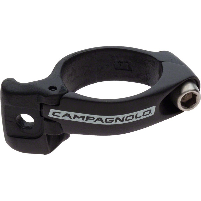 Campagnolo Braze-On Adapters for Front Derailleurs  Alloy, 31.8mm & 34.9mm Clamps, Black, Compatible with All Campagnolo Braze-On Systems